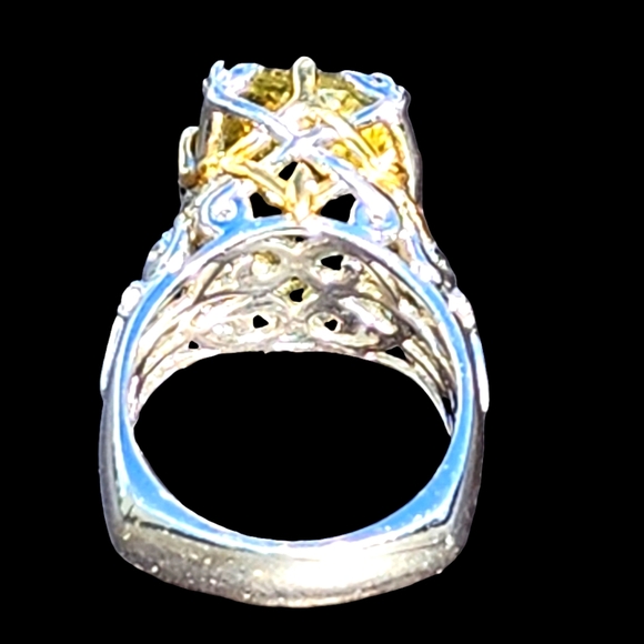 Michael Valitutti Sterling silver ring size 7.75 yellow & clear gemstone…
